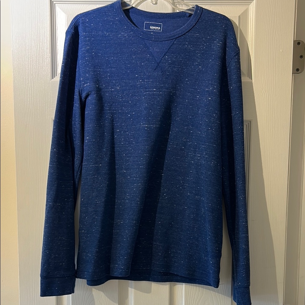 Men’s Blue Long Sleeve Crewneck Thermal